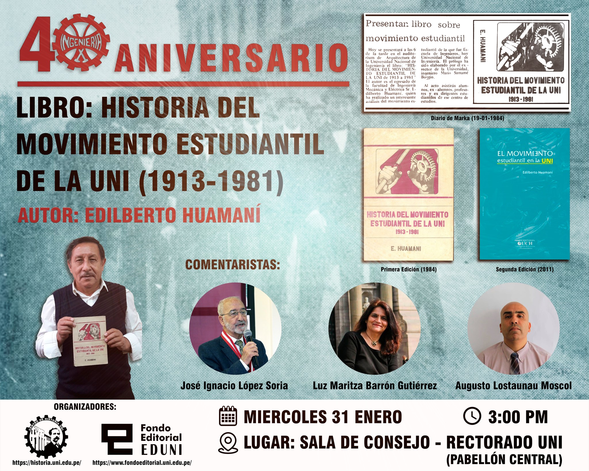 Aniversario Del Libro Historia Del Movimiento Estudiantil De La